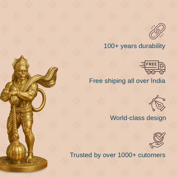 Powerful Standing Hanuman Sculpture