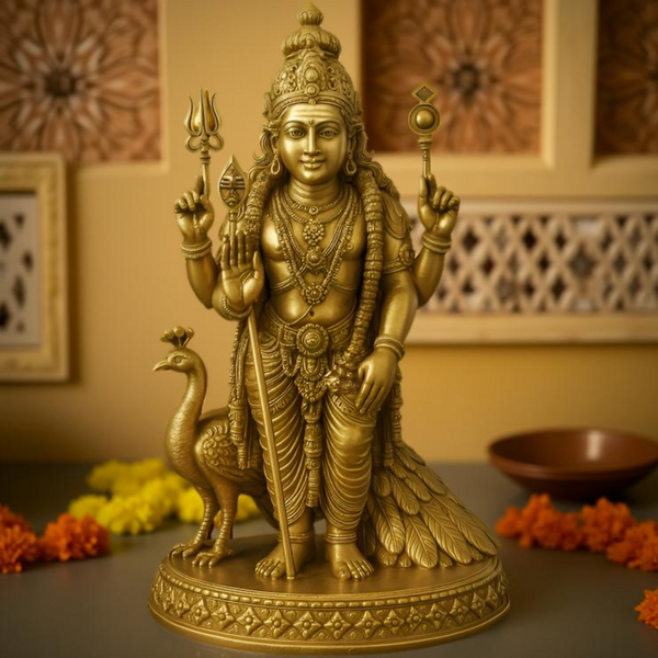 Powerful Standing Murugan Sculpture