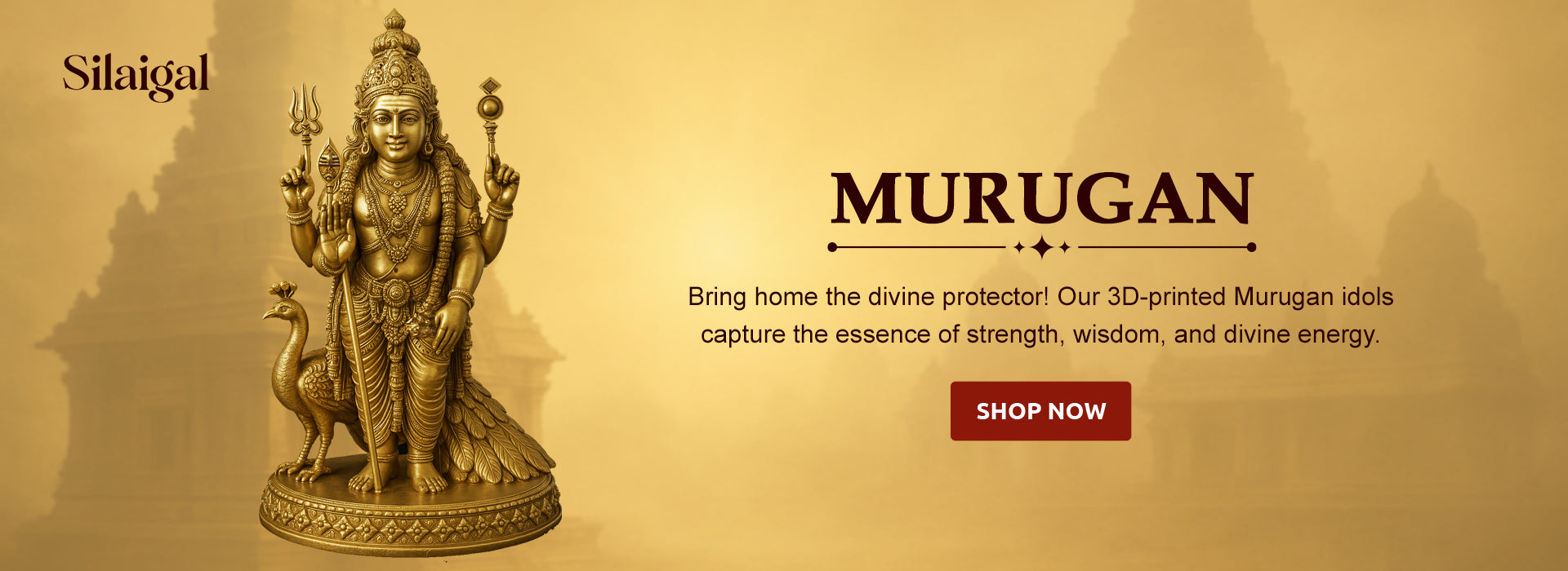 Powerful Standing Murugan Sculpture